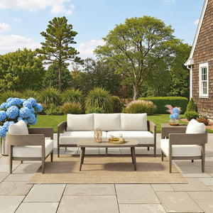 Foret 5-Piece Outdoor Living Set - Beige + White