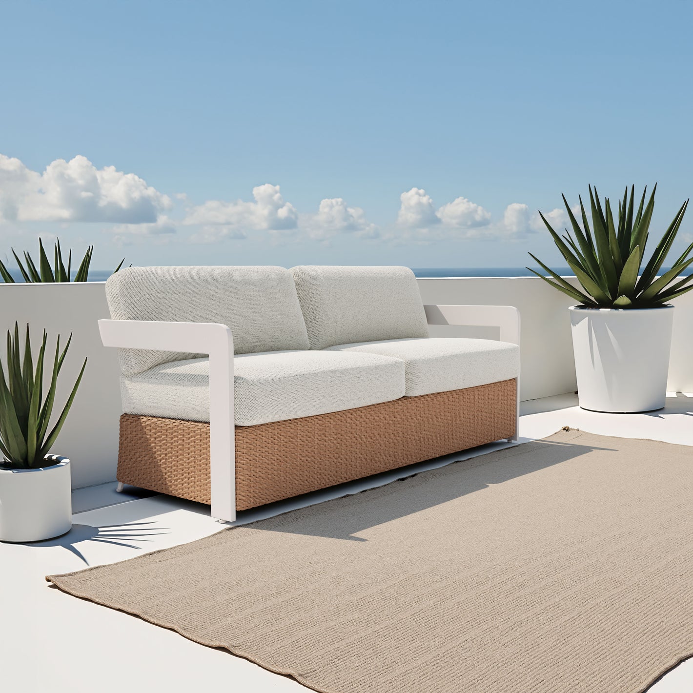 Gelo Sofa White & Brown